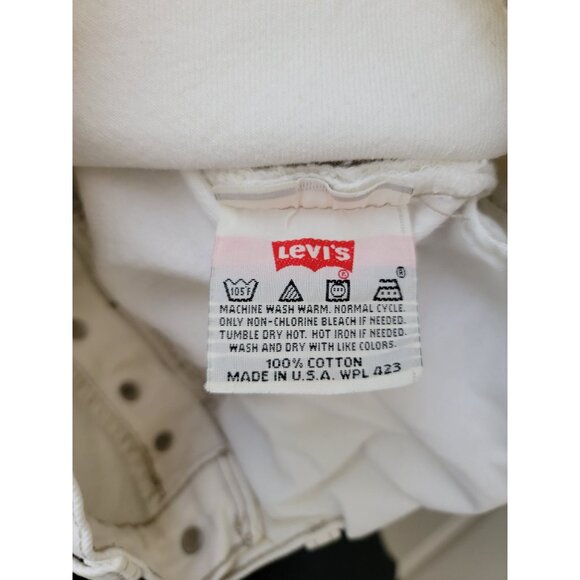 Vintage 90s Levi's 501 White Button-Fly Straight-Leg Denim Jeans Men's Sz 31 USA - Picture 5 of 7